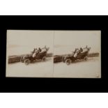 Various Stereo Cards, Full Moon/Bierstadt (6), transport - carriages, trap, motor cars - at