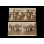 Amateur Stereo Cards, Dutch, including cycling, canals, steamships, family groups, beach scenes,