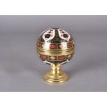 A Royal Crown Derby limited edition Millennium Globe barometer, for Sinclairs, hinged lid