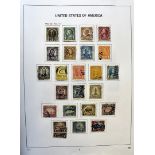 A collection of United States of America stamps, presented in Davo Albums I, II & III, album one