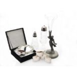 A collection of 20th century silver and silver plated items, including a set of four silver Carr's