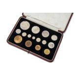 A George VI 1937 cased Specimen Coin set, the 15 coins ranging from a crown down to farthing and