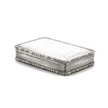 A Victorian silver table snuff box by FC, with chased rims to rectangular case, 147.5g and 9.2cm