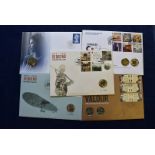 A collection of modern First Day Coin Covers, approx 50 with five and two pounds, 50ps and others,