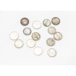 A collection fourteen 19th and early 20th century Maundy four pence coins, including dates for 1826,