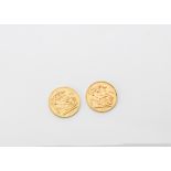 Two George V full sovereigns, dated 1911 and 1913, VF-EF (2)