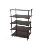 Quadraspire HiFi Rack, five shelf curved front with glass top, spiked feet approximately 580mm w x