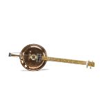 Electric Banjo, 4 string Electric Banjo - probably home constructed - Engraved Copper / Brass body -