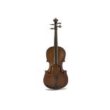 Violin, 13" violin two piece back - missing bridge, otherwise in generally good condition with