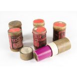 Cylinder phonograph records, Lambert (pink) 731 (banjo), now in early plain carton; and five