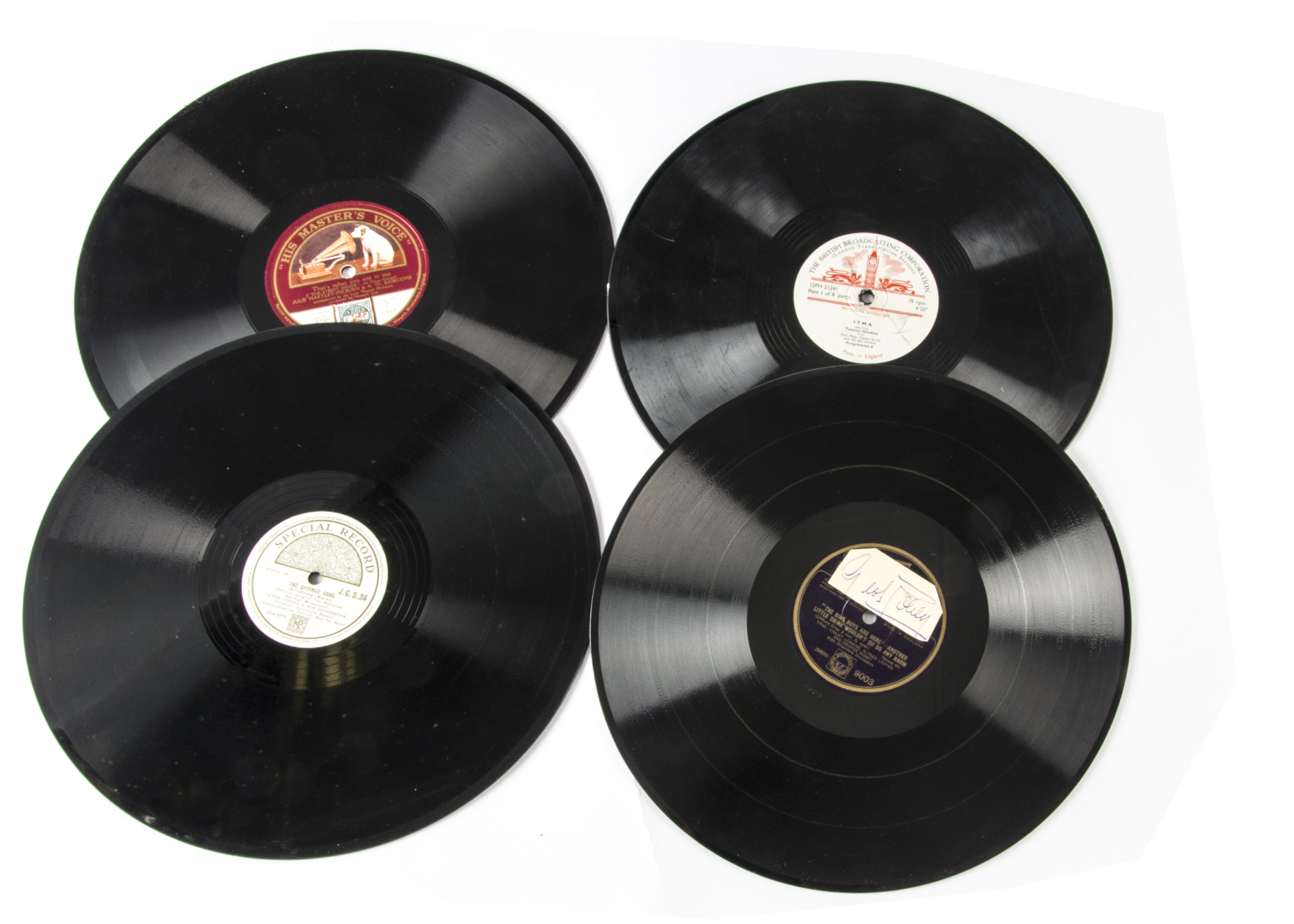 Twelve-inch records, fifty-nine, including special records, BBC transcriptions and miscellaneous;