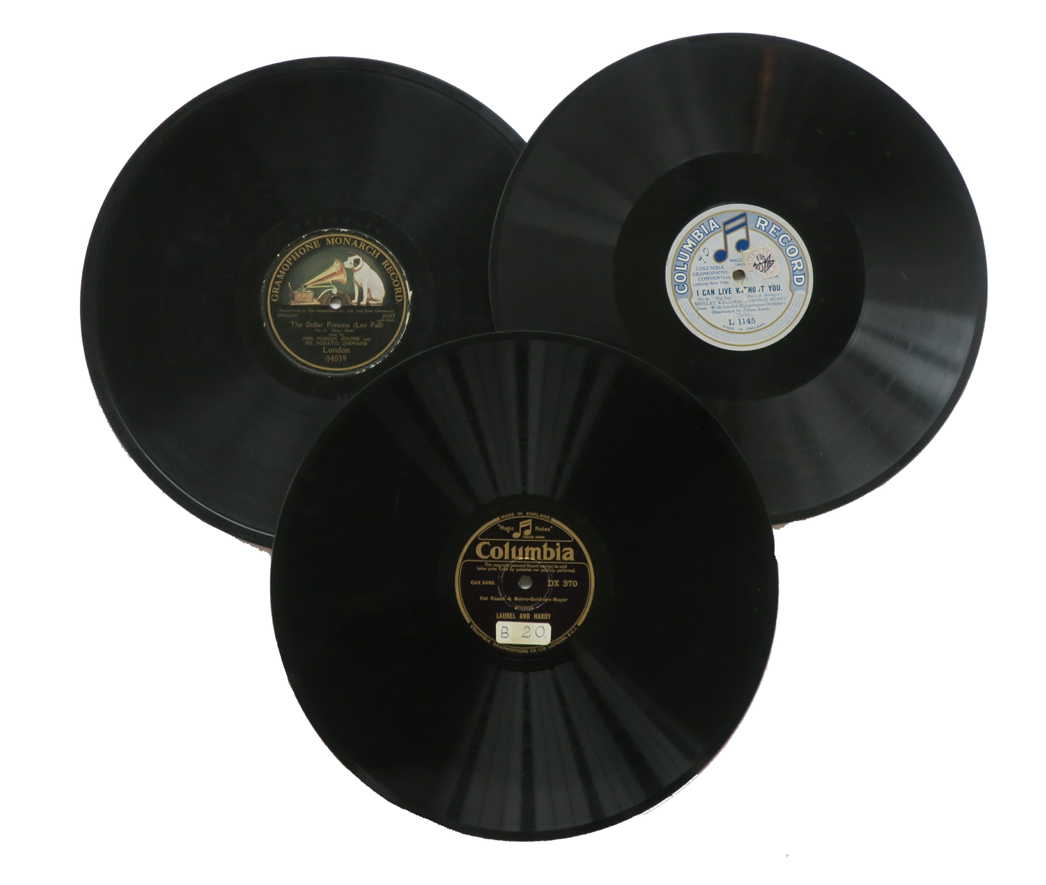 Music hall and stage, ninety-two 10-inch records by Alfred Lester, Leslie Henson, Lew Hearn, Will