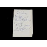Beatles / Signatures, Three Beatles signatures on a plain sheet of paper (John, Paul and George)