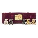 The Steiff Collection by Enesco, British Collectors Set 1989-1993, five porcelain teddy bears, in