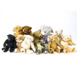 Thirteen small Merrythought teddy bears, Including limited edition five Coffee Valenteenie; and
