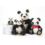 Steiff Pandas, A small limited edition Panda with Bamboo, 892 of 3000, in original box with