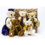 Five Dean’s Rag Book Co limited edition teddy bears, The Coronation Bear, Golden Jubilee Bear,