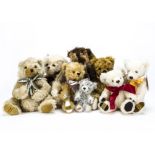 Eight Merrythought teddy bears, A small grey prototype bear; limited edition - Timeless, Gordon,