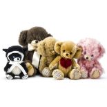 Five Merrythought limited edition Cheeky bears, Lucky Kitten 90 of 250; Witney Blossom 23 of 200;