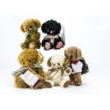 Five Merrythought limited edition Cheeky bears, comprising Little Witney Rocker, Marjorie, Squeaky