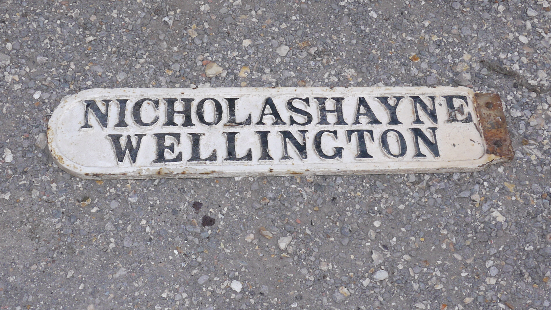 Nicholashayne and Wellington Sign, An original cast iron post mounted double sided, direction