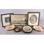 A group of antique prints, including J. R. Smith after Morland coloured engraving, 'Rural