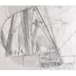 Arthur Briscoe (1873-1943) charcoal and pencil on paper, 'On Board Lwow', signed and inscribed 'On