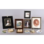 A collection of early 20th Century portrait miniatures on ivory, including two of Frederick