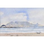 Peter Mills (South African Contemporary) watercolour on paper, 'A View of Table Mountain from