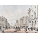 Thomas Shotter Boys (1803-1874) pair of hand coloured lithographs, 'Regent Street Looking Towards