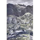 Sir Kyffin Williams R.A. (1918-2006) limited edition print, 'Blaen Nant below Crib Goch', signed