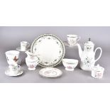 A Royal Doulton Canton pattern six place tea service with matching three tier cake stand together