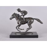 A David Cornell bronze figure, Champion Finish, dated 1985 on rectangular plinth, 20.5 cm high