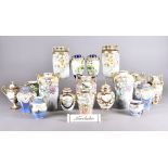 A miscellaneous collection of Noritake vases and jars, many twin-handled, various forms and