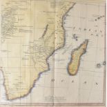 An 18th Century later coloured map of Africa, engraved by John Gibson, published 1753 to accompany