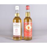 Two bottles of blended Scotch whisky both 70 cl from Manchester United and Liverpool, one to