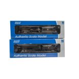 Dapol N Gauge Locomotives and Tenders, a duo of BR models in black livery, comprising, 2S-009-003,