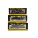 Graham Farish By Bachmann N Gauge Locomotives and Tenders, a trio of BR models in black livery,