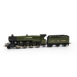 A Finescale O Gauge GWR 47xx Class 2-8-0 Locomotive and Tender from Unknown Kit, of heavyweight
