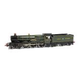 A Made-up Finescale O Gauge GWR Collett 'Castle' Class Locomotive and Tender from David Andrews Kit,