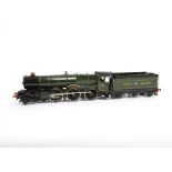A Made-up Finescale O Gauge GWR Collett 'King' Class Locomotive and Tender from David Andrews Kit,