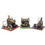 Hobbies Mamod and SEL Live Steam Spirit-Fired Stationary Engines, comprising small Hobbies engine