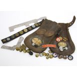 Pre-war and Later Railway Collectibles, buttons, badges and others including two stitched leather