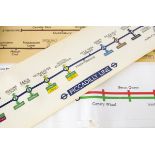 1970s London Carriage Maps, an unframed group comprising, Docklands Light Railway (1st version)