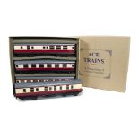 An ACE Trains O Gauge 2/3-rail C/5 BR Coach Set (A) and Additional Coach, the set comprising brake/