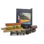 A Hornby O Gauge Clockwork No 50 Goods Train Set and Additional Items, the set containing BR black