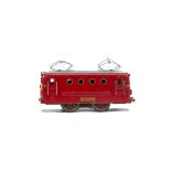 An Uncommon Express Gils (Belgium) O Gauge 3-rail Electric Locomotive, an 0-4-0 finished in red with