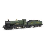 A Made-up Finescale O Gauge GWR 'Bulldog' Class Locomotive and Tender from Javelin Design Kit,