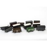 Leeds (LMC) and Other O Gauge Freight Stock, comprising 8 Bakelite-bodied vans and one open wagon,
