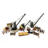 Finescale O Gauge Platform Cranes Barrows Urinal and Other Station Accessories, comprising kit-built